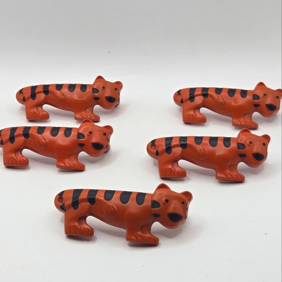 Orange Tiger Safari Drawer Pulls Child Handles Kids Room 2005 KBC Lot Of Five 5 - Picture 1 of 14